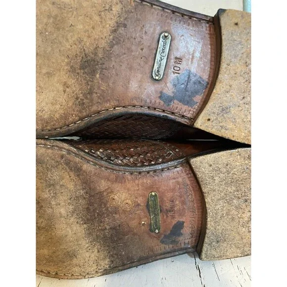 Mezlan Mens Size 10 M Salinas‎ Genuine Crocodile Brown Leather Shoes Cap Toe